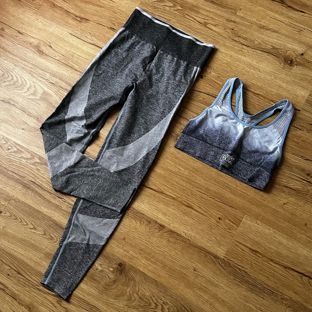 PINK ombré blue workout set